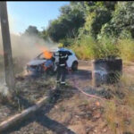 Veículo pega fogo e motorista sofre queimaduras enquanto trafegava em setor de Araguaína