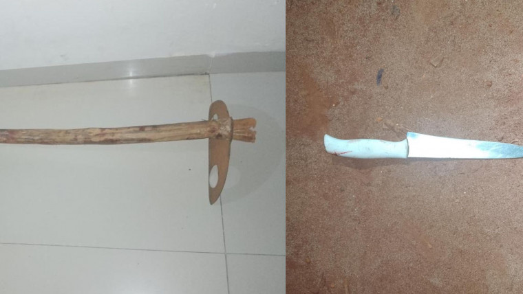 Pai e filho brigam com faca e golpes de enxada durante confusão por causa de bebida alcoólica