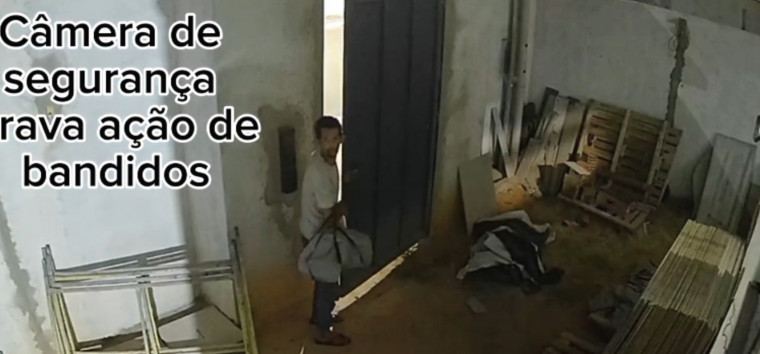 Bandidos invadem obra e furtam ferramentas a poucos metros de Batalhão da PM; vídeo