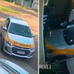 Na penúltima aula, aluna perde controle ao fazer baliza e invade autoescola no Paraná