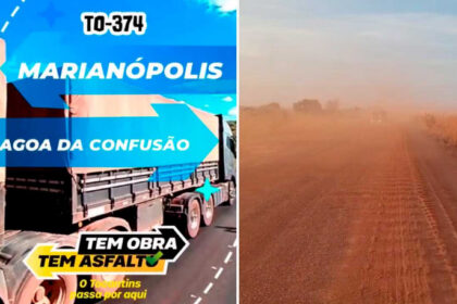 Propaganda oficial do governo sobre recuperação da TO-374 é desmentida por motoristas